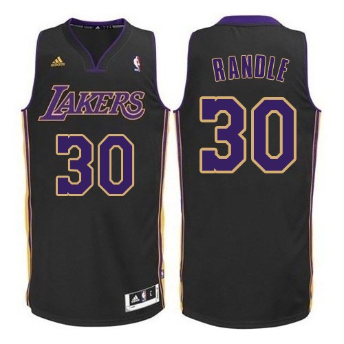 Mens Adidas Los Angeles Lakers 30 Julius Randle Authentic Black Purple NO. NBA Jersey